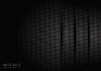 Abstract modern black layers overlap dimension background and lines grid with space for your text.