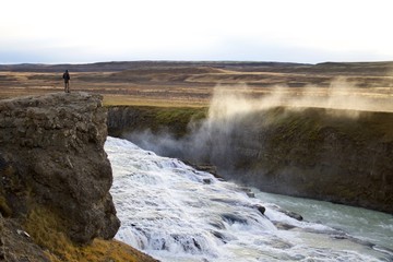Man and nature. Travel to Iceland October 2019