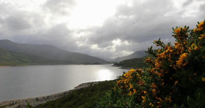 Beautiful scenic landscape of Scotland nature. 4K Footage.