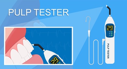 pulp tester medical lab oral pain tool teeth ache aid gum probe check meter care test saliva pulpal clinic device health display digital current periodontal examine chronic symptom nerve root