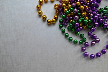 Mardi Gras traditional colorful beads