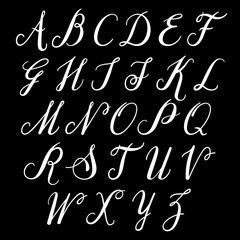Alphabet letters: uppercase. Vector alphabet. Hand drawn letters. Letters of the alphabet written with a paint brush