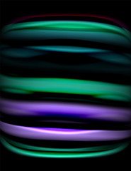 Silk smooth lines on black, liquid fluid color waves. Vector Illustration