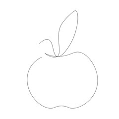 Apple on white background, vector illustration