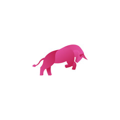 Awesome Gradient Bull Logo Design Professional, Pink Bull Logo Modern