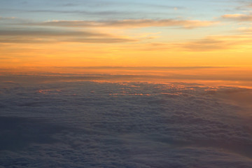 beautiful sky, view from the window of an airplane
