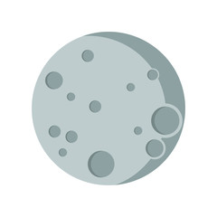  Illustration of the moon in a flat style.