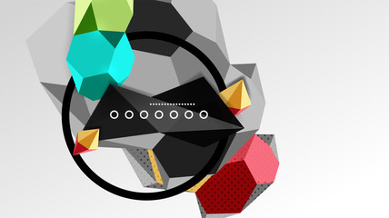Abstract background - 3d polygonal geometric shapes composition. Vector Illustration For Wallpaper, Banner, Background, Card, Book Illustration, landing page