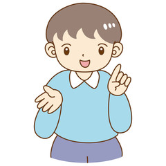 男の子　指を差す　笑顔　かわいい