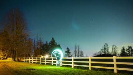 open field under stars