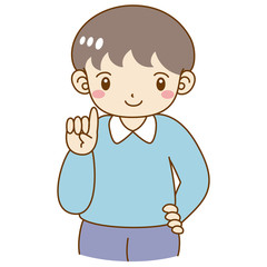 男の子　指を差す　笑顔　かわいい
