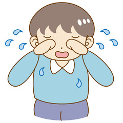 大泣きする男の子　涙　かわいい