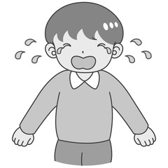 大泣きする男の子　涙　かわいい