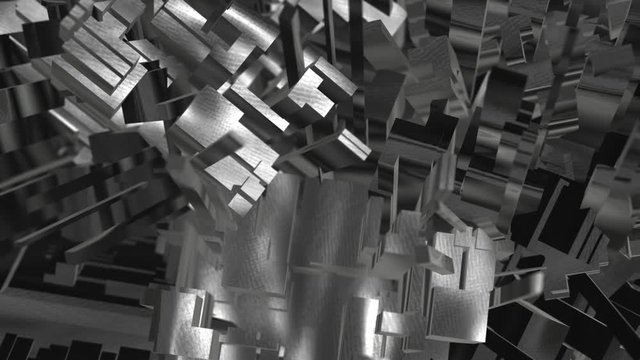 3d render random greeble box blocks shapes abstract motion background