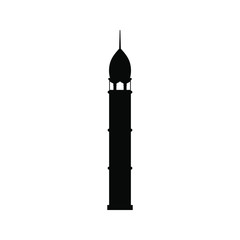 Mosque Tower icon isolated on white background. Vector illustration. EPS10