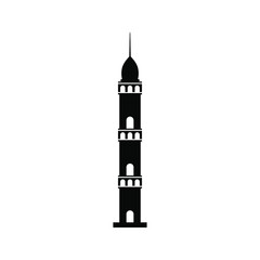 Mosque Tower icon isolated on white background. Vector illustration. EPS10
