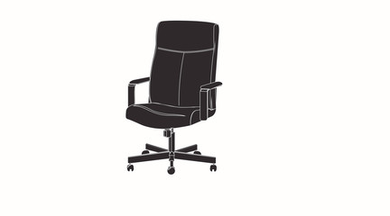 Obraz premium Vector Black and White Isolated Illustration of a Gamer or Office Chair. Silhouette