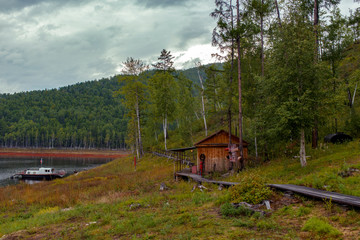 Beautiful landscape. Zeya Sea, Amur Region. The calm waters of the reserved sea in the summer.