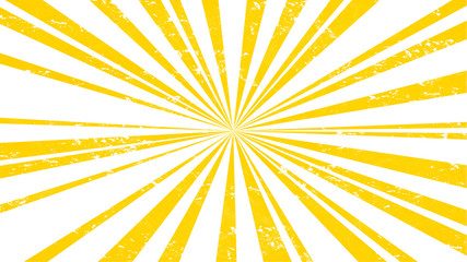 Beautiful yellow retro rays on white background