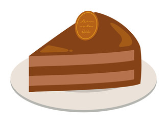 チョコケーキ　ベクターイラスト
