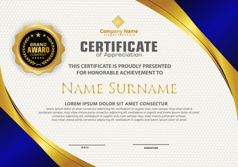 Luxury and elegant certificate template with modern pattern