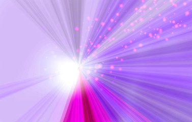 ピンク紫系のグラデーションの綺麗な色合いの放射状の線と白い光とピンクのキラキラの背景