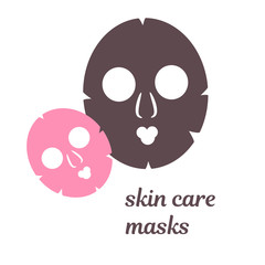 illustration with multi-colored moisturizing face skin care masks