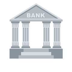 Fototapeta premium Bank building flat vector icon. Classic view