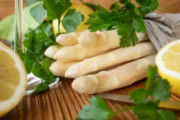 Asparagus tied in linen cloth