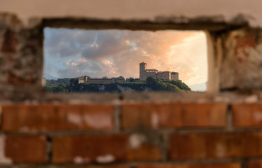Angera Castle seen through an embrasure