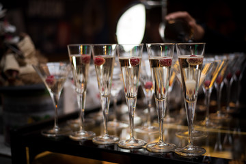 Lots of Wine / Cocktail Glasses at an event or party