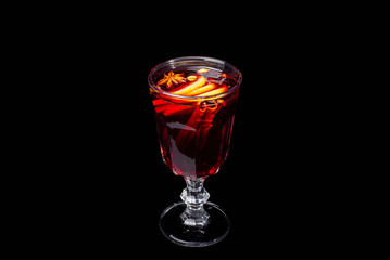 cocktail in isolated black background