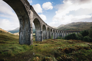 Beneath the Glenfinnan Viaduct in the Scottish Highlands