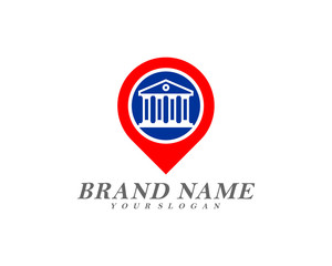 Point government building logo template vector, Icon symbol