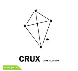Crux star icon vector logo template - obrazy, fototapety, plakaty