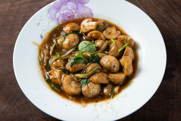 Chinese home-made fried mushrooms