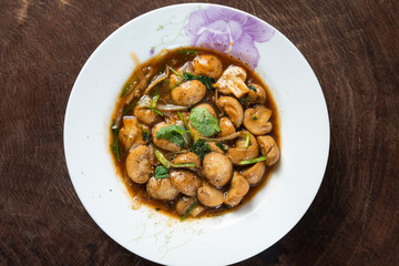 Chinese home-made fried mushrooms