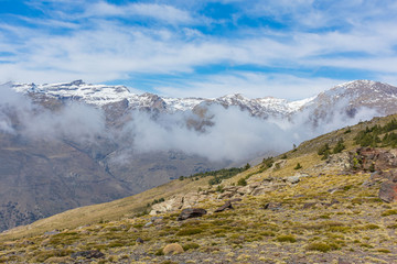 View of the two peaks of Sierra Nevada, Mulhacen and Veleta