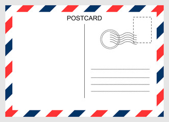 Postcard, travel blank card isolated on background. Modern graphic design