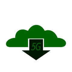 5G cloud technology icon. Flat illustration of 5G cloud technology vector icon for web design