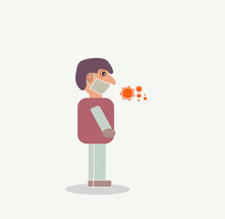 Person wearing  surgical mask to prevent virus infection: Covid-19