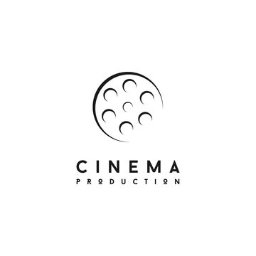 abstract Film roll for cinema movie logo design