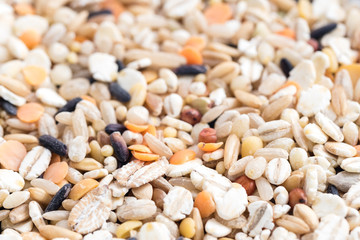 colorful mixed raw grain closeup detail view background