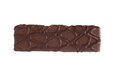 isolated top view chocolate cake bar