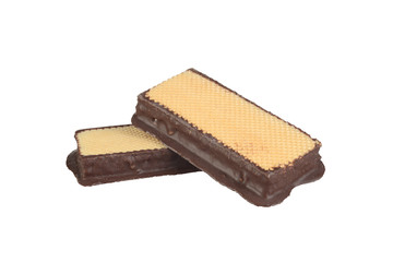isolated waffle and chocolate wafers