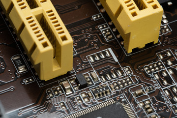 Motherboard with pins and sockets