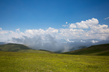 mountain landscape with clouds