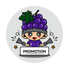 Grape fruit mascot cute characters activity illustration