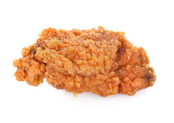 Fried chicken isolated on white background.