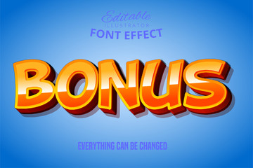 Bonus text, 3d red and yellow editable font effect